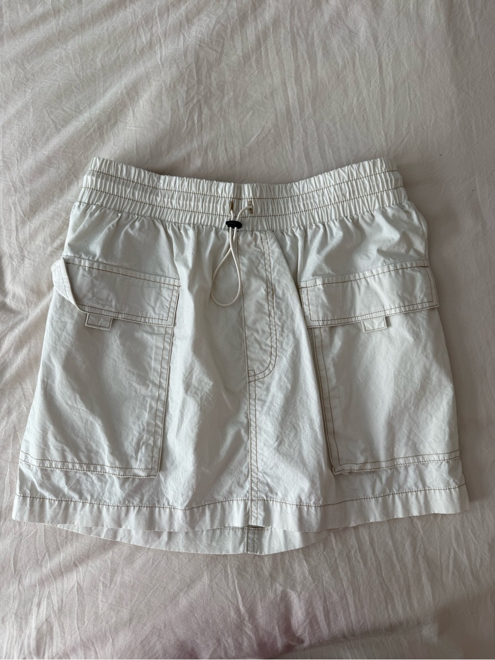 wild fable Light Beige Cargo Pocket Shorts with Elastic Drawstring Waist